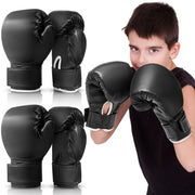 VercanJunior 6 oz Training Boxing Gloves, 2 Pairs, Ages 3-18 (Black)