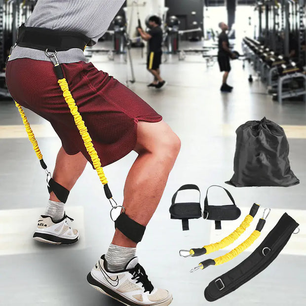 Leg Resistance Trainer with Elastic Bands for Workouts