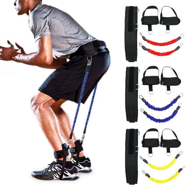 Leg Resistance Trainer with Elastic Bands for Workouts