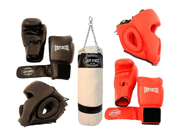Ultimate Boxing Trainer Kit: Gloves, Headgear & Punching Bag