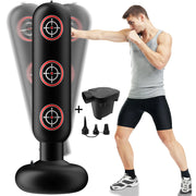 WITHSTAR Freestanding 63" Punching Bag Set with Air Pump (Black)