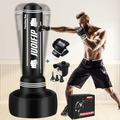 Freestanding Boxing Kit with Gloves and Air Pump - 69” Adult Training Bag