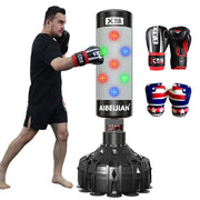 Smart Music 75" LED Punching Bag with Bluetooth and Gloves