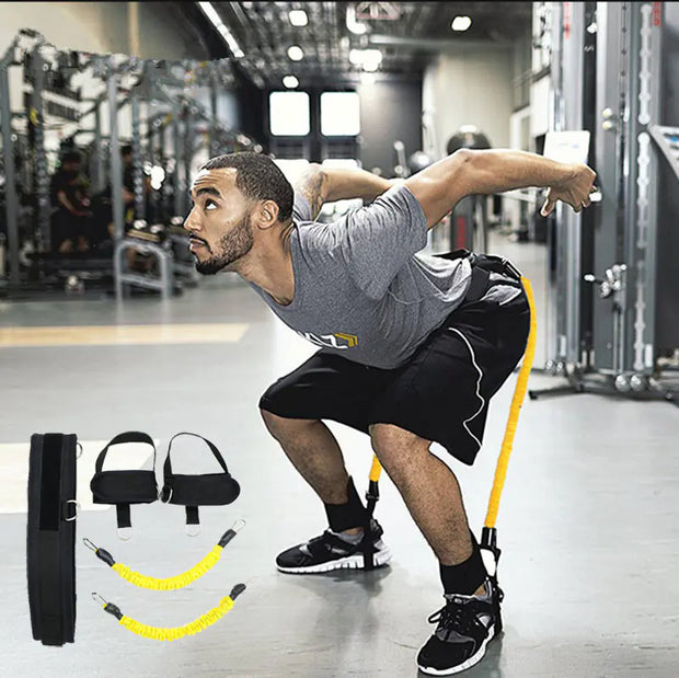 Leg Resistance Trainer with Elastic Bands for Workouts